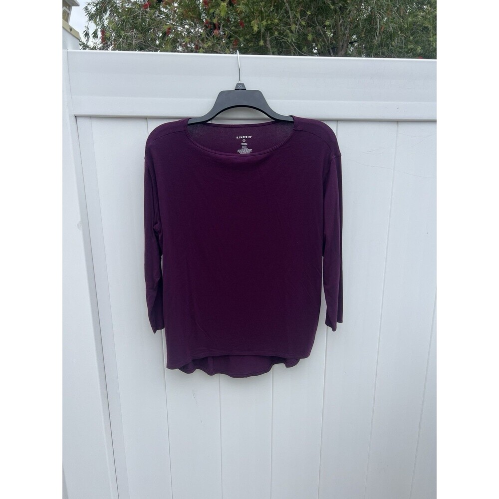 Kinesis Top Womens Small 3/4 Sleeve Purple Modal Slub